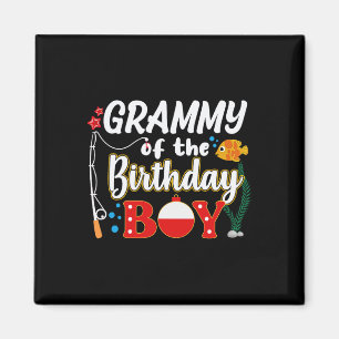 Grammy Of The Birthday Boy Fishing Family Matching Magnet