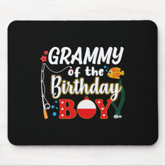 Grammy Of The Birthday Boy Fishing Family Matching Mouse Pad