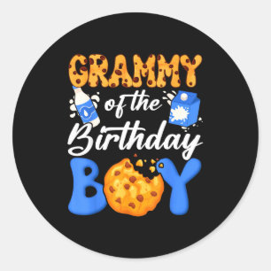 Grammy Of The Birthday Boy Milk And Cookies 1st Bi Classic Round Sticker