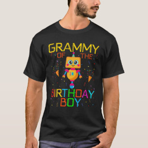 Grammy Of The Birthday Boy Robotics Theme Family R T-Shirt