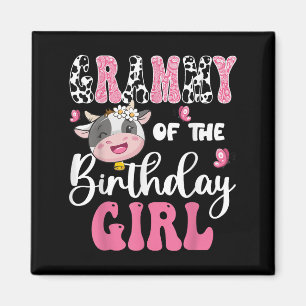 Grammy Of The Birthday Girl Farm Cow 1st Birthday Magnet