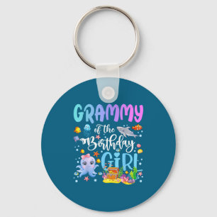 Grammy Of The Birthday Girl Sea Fish Ocean Aquariu Key Ring