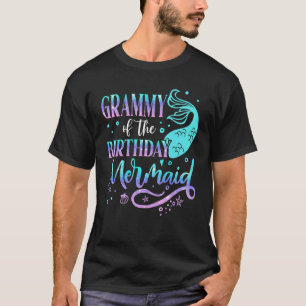 Grammy Of The Birthday Mermaid Family Matching Par T-Shirt
