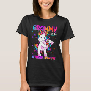 Grammy of the Birthday Princess Girl Dabbing Unico T-Shirt