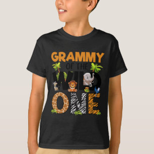 Grammy Of The Birthday Wild One Safari Boy Family  T-Shirt