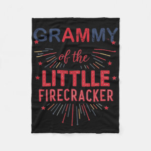 Grammy Of The Little Firecracker 4th Of July Birth Fleece Blanket