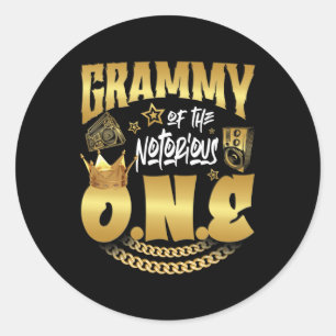 Grammy Of The Notorious One Old School Hip Hop 1st Classic Round Sticker