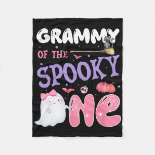 Grammy Of The Spooky One 1st Birthday Halloween Pi Fleece Blanket
