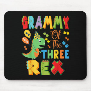 Grammy Of The Three Rex 3rd Birthday Boy Dinosaur  Mouse Pad