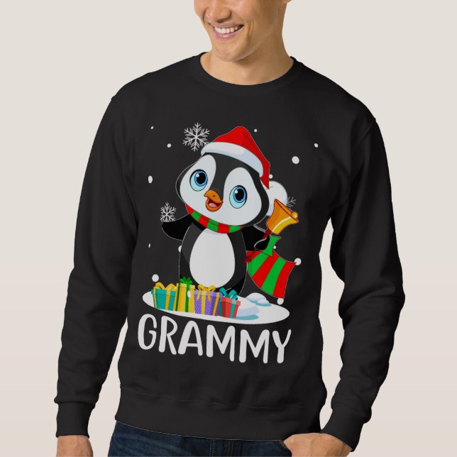 Grammy Penguins Santa Hat Funny Christmas Matching Sweatshirt (Front)