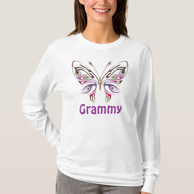 Grammy Personalised Butterfly T-Shirt (Front)