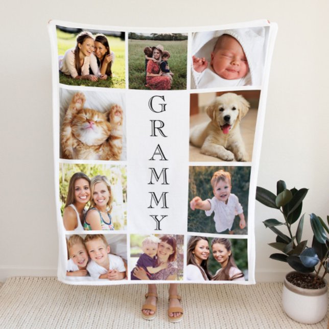 Grammy Photo Collage Personalised Sherpa Blanket (Creator Uploaded)