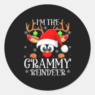 Grammy Reindeer Christmas Family Matching Group Fu Classic Round Sticker
