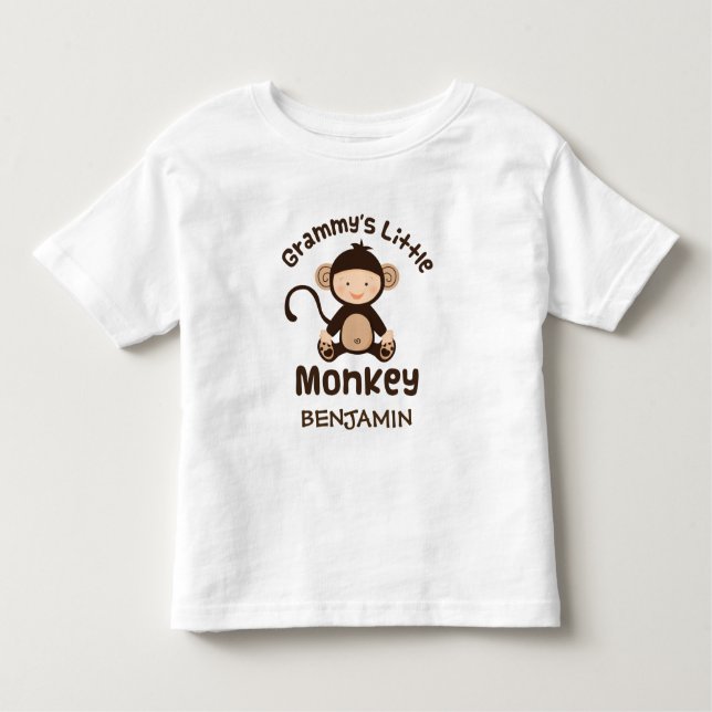 Grammy s Little Monkey Personalised Kids Tshirt (Front)