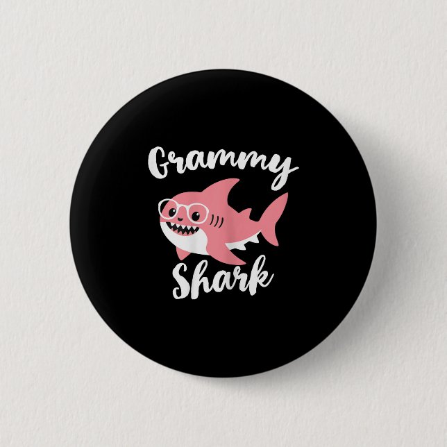 Grammy Shark Mother's Day Grandma Funny  6 Cm Round Badge (Front)