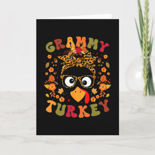Grammy Turkey Funny Fall Thanksgiving Family Match Card