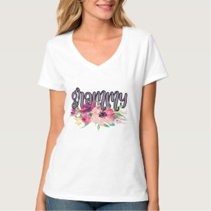 Grammy with Watercolor Flowers T-Shirt