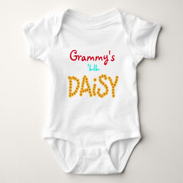 Grammy's lil Daisy, Cute & personalised! Baby Bodysuit (Front)