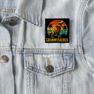 Grammysaurus T Rex Dinosaur Grammy Mothers Day 15 Cm Square Badge