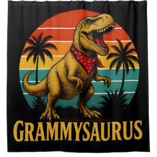Grammysaurus T Rex Dinosaur Grammy Mothers Day Shower Curtain