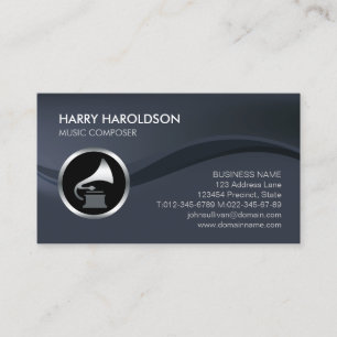 Gramophone Icon Music Composer Business Card