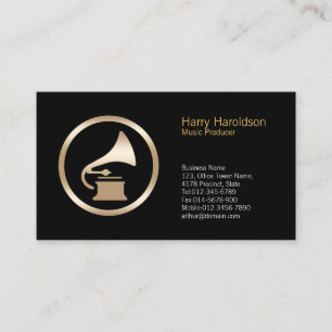 Gramophone Icon Music Producer Business Card