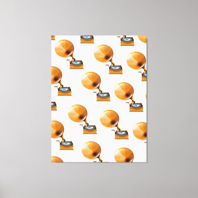 Gramophone Record Pattern. Canvas Print (Front)