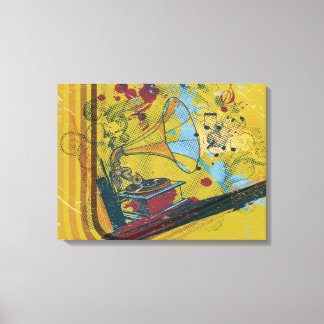 Gramophone retro canvas print poster