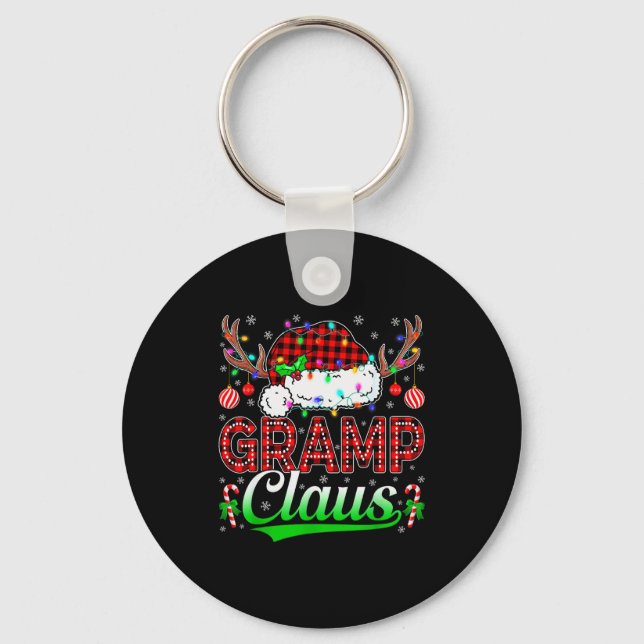 Gramp Claus Christmas Lights Matching Family Xmas  Key Ring (Front)