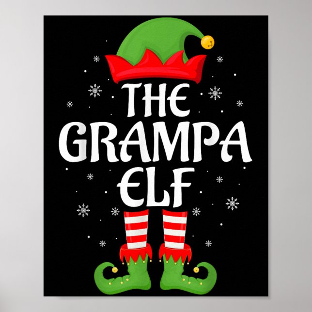 Grampa Elf Xmas Family Matching Elf Squad Christma Poster (Front)