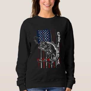 Grampa Fishing American Flag Vintage Sweatshirt