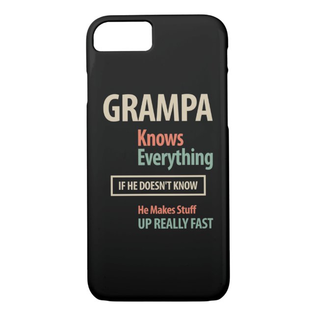 Grampa Knows Everything | Grandfather Gift Case-Mate iPhone Case (Back)