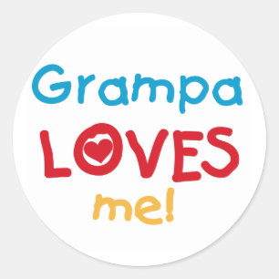Grampa Loves Me T-shirts and Gifts Classic Round Sticker