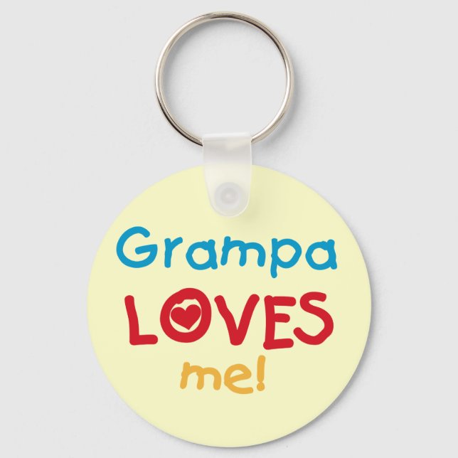 Grampa Loves Me T-shirts and Gifts Key Ring (Front)