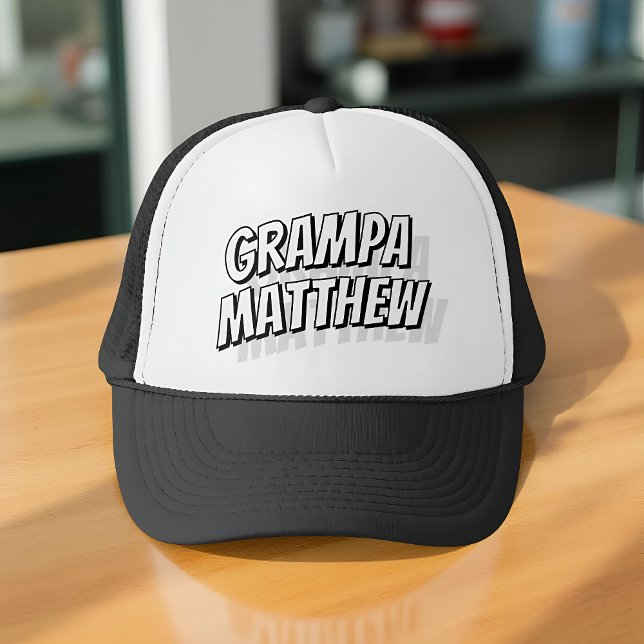 Grampa!!! Modern Simple Cool Comic Trucker Hat (Creator Uploaded)