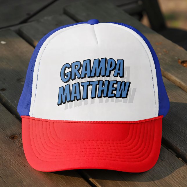 Grampa Modern Simple Cool Comic Trucker Hat (Creator Uploaded)