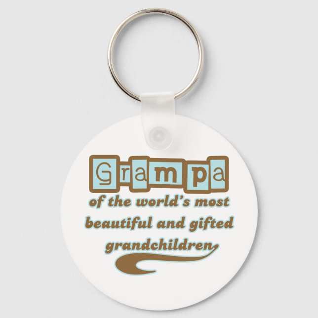 Grampa of Gifted Grandchildren Key Ring (Front)
