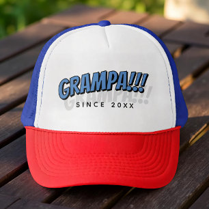 Grampa!!! Since 20XX Modern Simple Cool Comic Trucker Hat