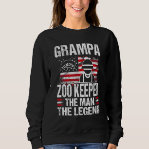 Grampa Zoo Keeper The Man The Legend Retro Usa Fla Sweatshirt