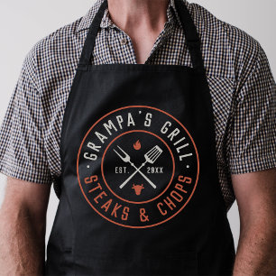 Grampa's Grill Personalised Year Established Apron