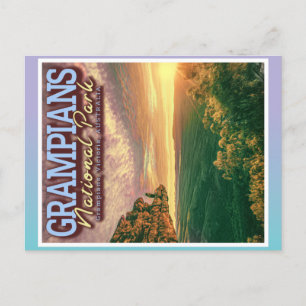 GRAMPIANS NATIONAL PARK - SUNRISE IN THE MOUNTAIN POSTCARD