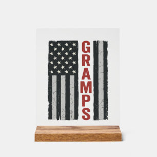 Gramps American Flag Vintage Patriotic Vector_1 Acrylic Sign