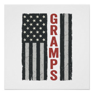 Gramps American Flag Vintage Patriotic Vector_1 Poster
