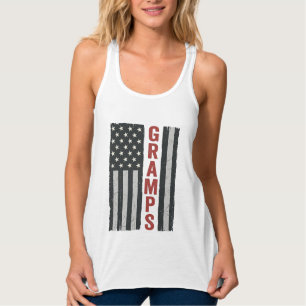 Gramps American Flag Vintage Patriotic Vector_1 Singlet