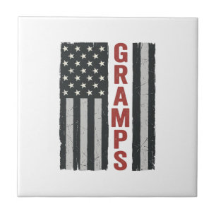Gramps American Flag Vintage Patriotic Vector_1 Tile