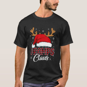 Gramps Claus Santa Hat Reindeer Red Plaid Matching T-Shirt
