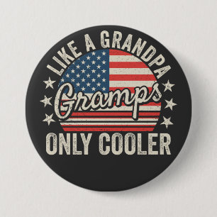 Gramps Like a Grandpa Only Cooler USA Flag Round 7.5 Cm Round Badge