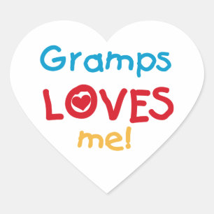 Gramps Loves Me T-shirts and Gifts Heart Sticker
