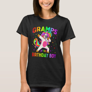 Gramps of the Birthday Party Boy Dabbing Unicorn T-Shirt