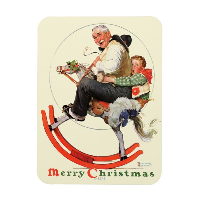 Gramps on Rocking Horse Magnet (Vertical)